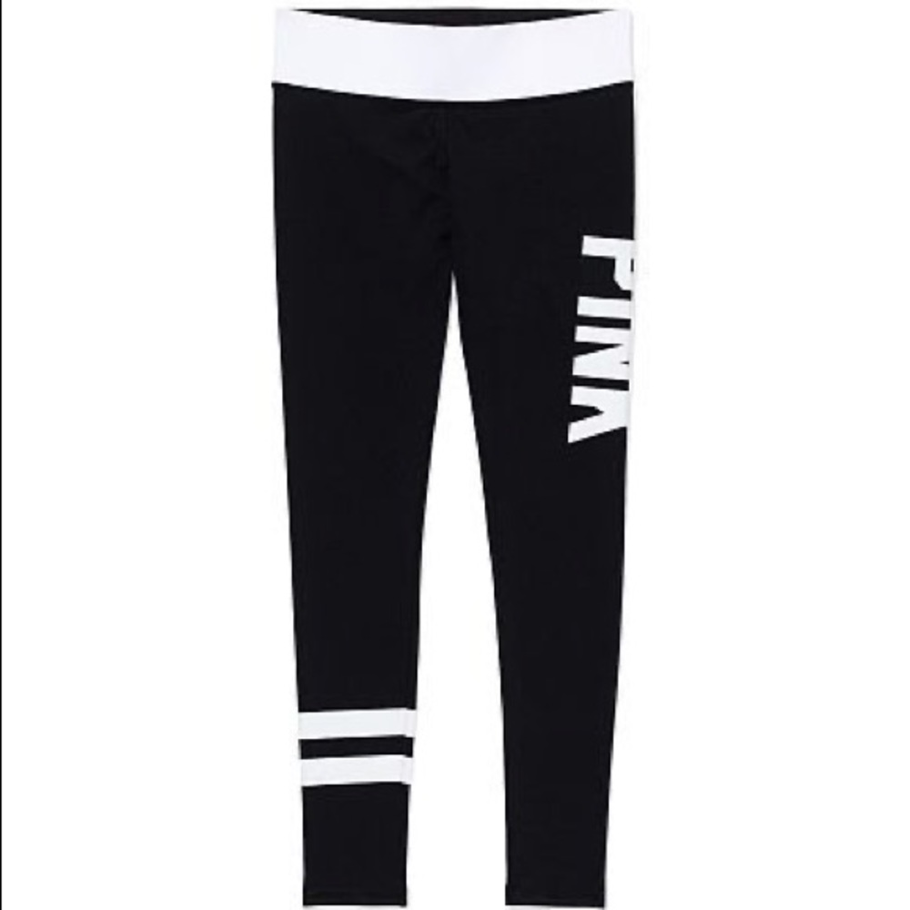 VS Pink Black White Ultimate Yoga Leggings - Picture 2 of 4